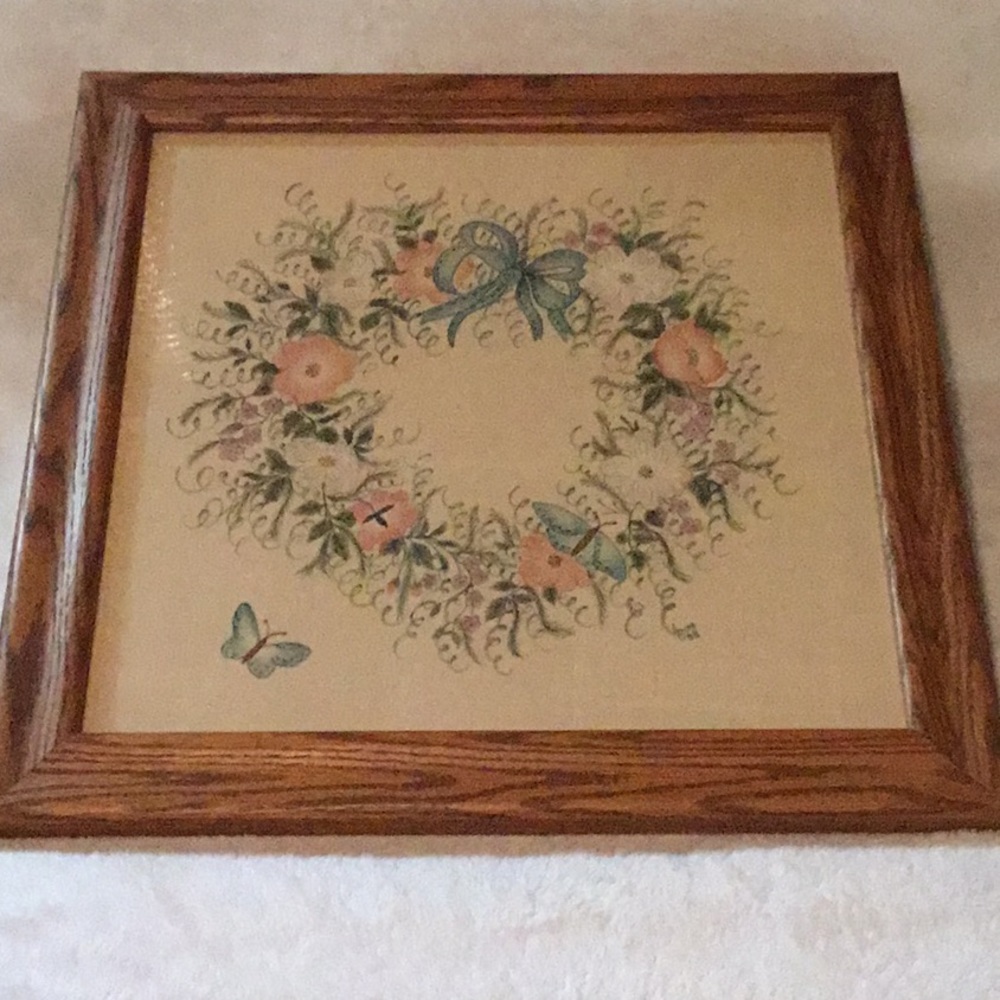 Floral Wreath Theorem Painting 16 1/2” Square Bohovibes